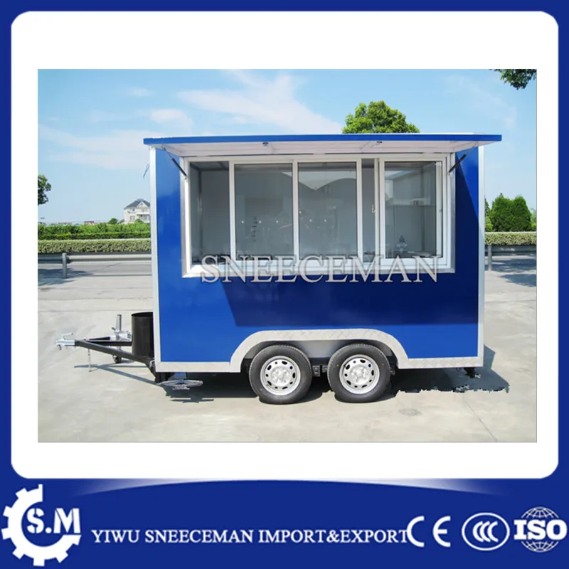 1 синий мобильный прицеп для еды и грузовик ручной Передвижной Прицеп можно