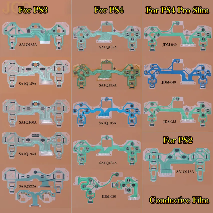 JCD для Dualshock PS4 Pro Slim JDM 030 040 проводящая пленка контроллера клавиатуры гибкий кабель
