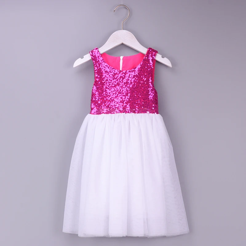 Flower Girls Dress Sequin Toddler Kids Party Sparkle Glitter Tutu Birthday Summer Rose Gold | Детская одежда и обувь