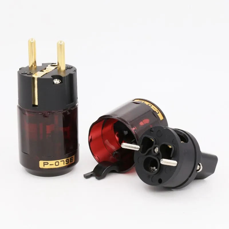 LEORY C-07P P-079e штепсельная вилка IEC позолоченный ЕС аудио разъем HiFi Латунь шнур