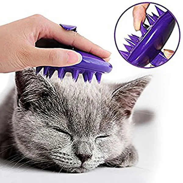

Pet Dog Brush Ultra-Soft Silicone Washable Cat Grooming Shedding Massage Bath Brush PB017
