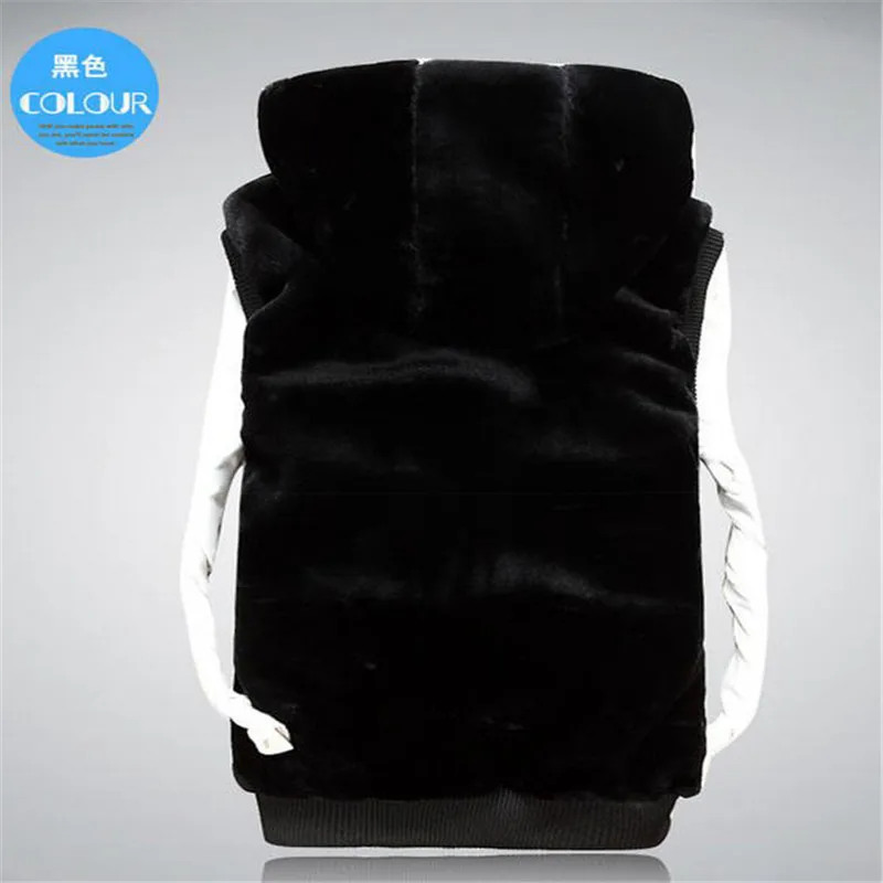 Осенне-зимний мужской теплый жилет из искусственного меха пальто без рукавов для