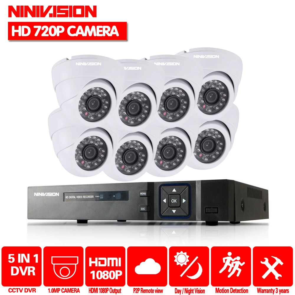 Комплект детской камеры NINIVISION 720P 1080 МП ТВЛ с 8 канальной системой AHD P DVR hdmi NVR 3g wifi