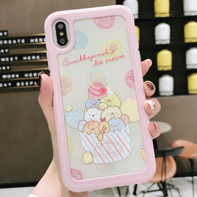 Style 2 Для iphone 11 pro Max 6s 7 8 plus X Xs Max XR чехлы для телефонов с милым японским мультипликационным принтом рельефная акриловая задняя крышка защита от падения рукав - Цвет: Style 2