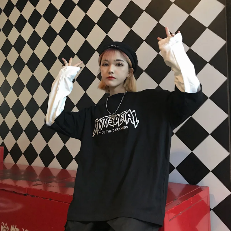 Весна и осень японский harajuku Повседневный корейский ulzzang модный поддельный