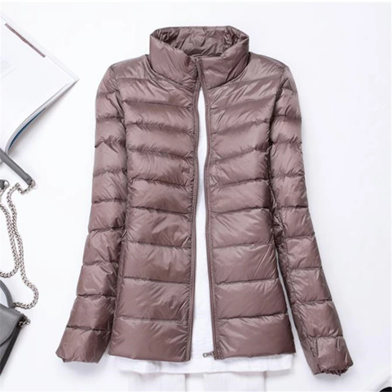 Новинка осенне зимняя женская ульсветильник Кая пуховая куртка парка на белом