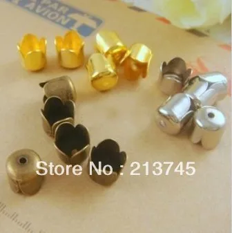 

Free shipping Wholesale nice 2000pc/lots Metal jewelry accessories 6.5 mm painted white k color tassel cap DIY Bead caps
