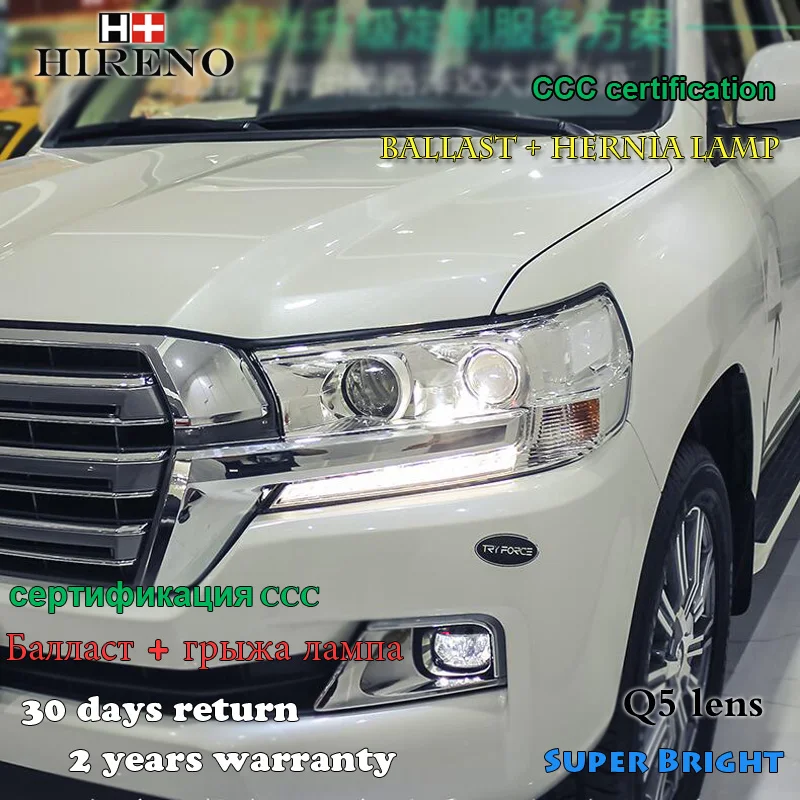Hireno фары для 2016 Toyota Land Cruiser фар сборки LED DRL ангел объектив двойной луч ксеноновые 2