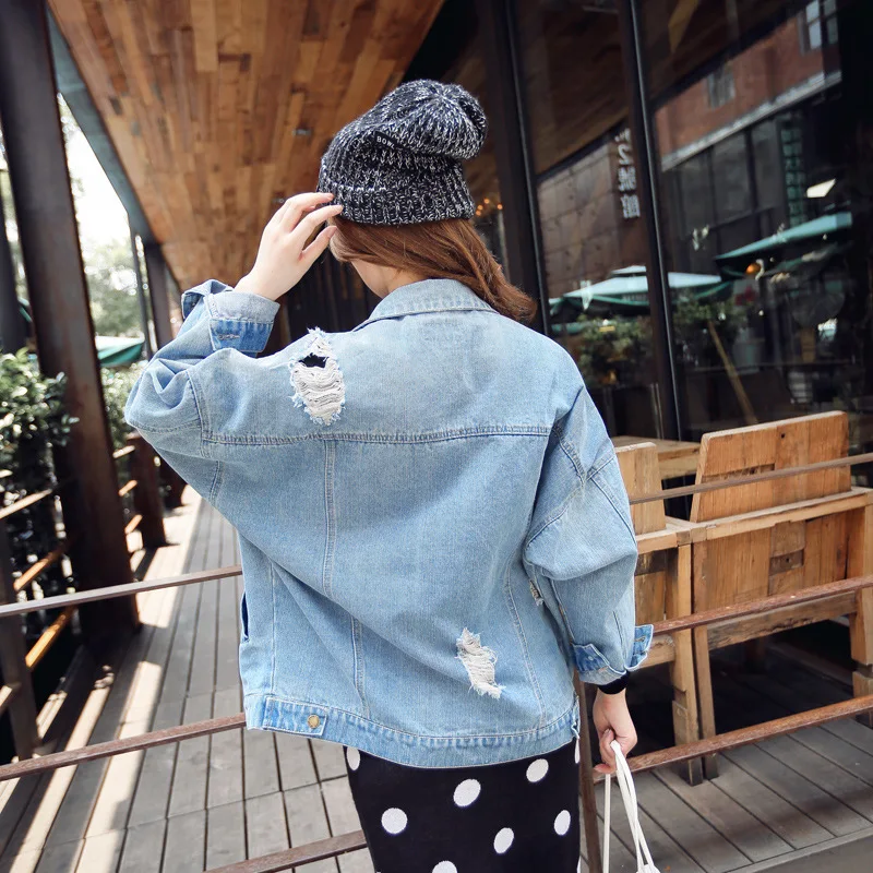 Весна 2020 Новая модная женская куртка и женские пальто джинсовые куртки с дырками