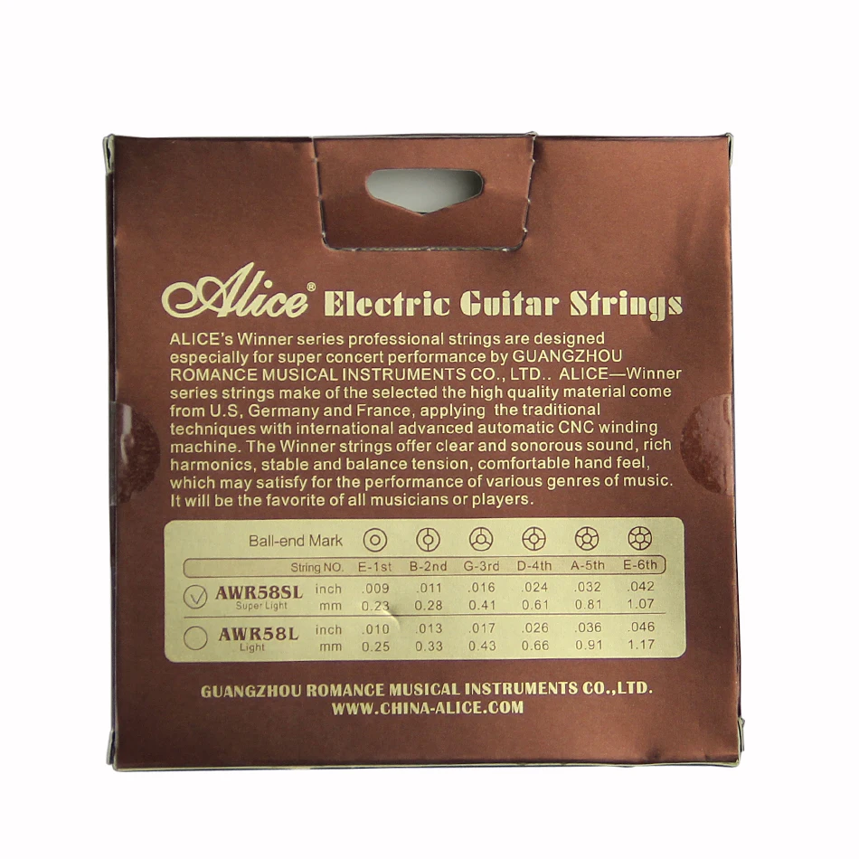 Струны для электрогитары Alice 5 комплектов гитарные аксессуары с шестигранным