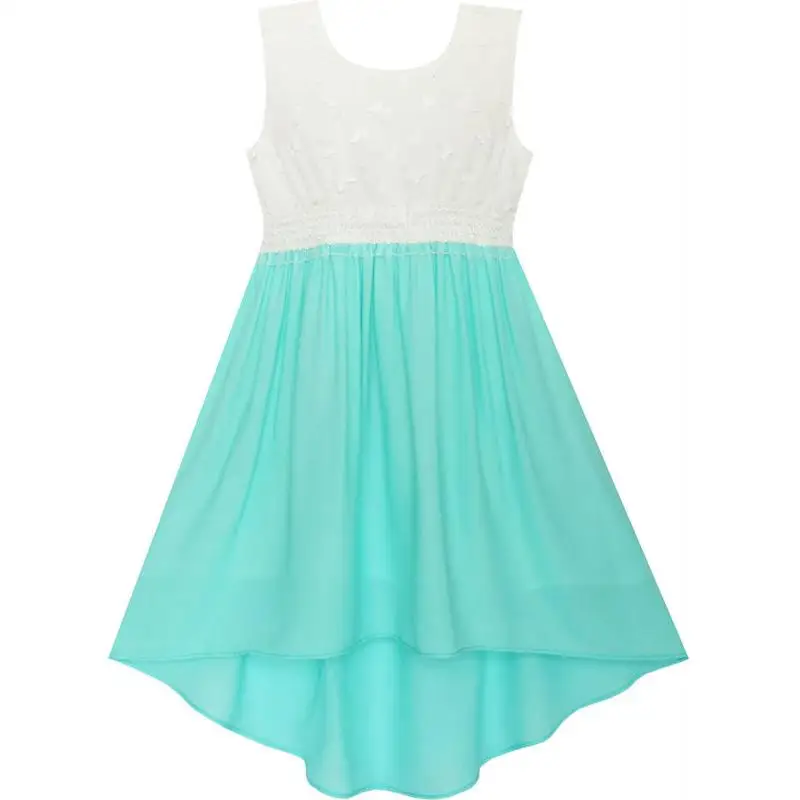 Sunny Fashion платья для девочек новогодние костюмы Привет-ло Макси Шифон Кружево