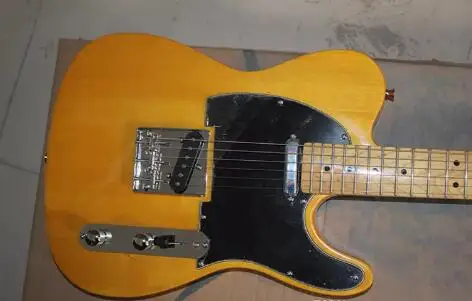 Новое поступление Custom Shop желтый Telecaster гитары Винтаж Клен Накладка hot белый