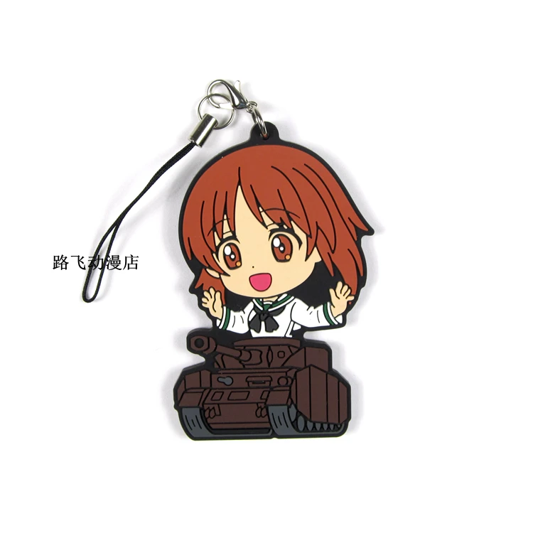 Девушки и панзер резиновый брелок Nishizumi Miho Saori Takebe Yukari Akiyama Reizei Mako фигурку аниме