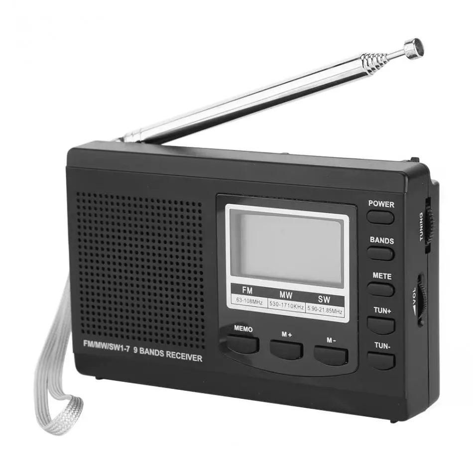 Портативное мини-радио FM/MW/SW приемник одиночный автоматический поиск высокой