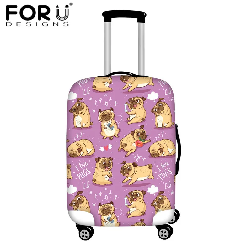 FORUDESIGNS/ дорожный Чехол для багажа, милый забавный мопс, Pupies, защита для багажа, чемодан, Защитные Чехлы, водонепроницаемый чехол - Цвет: HMG864