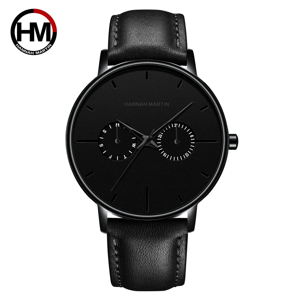 HM-150-P-balck Мужские часы от ведущего бренда, роскошные многофункциональные часы с маленьким циферблатом из нержавеющей стали, стильные водонепроницаемые наручные часы Relogio Masculino - Цвет: HM-150-P-balck