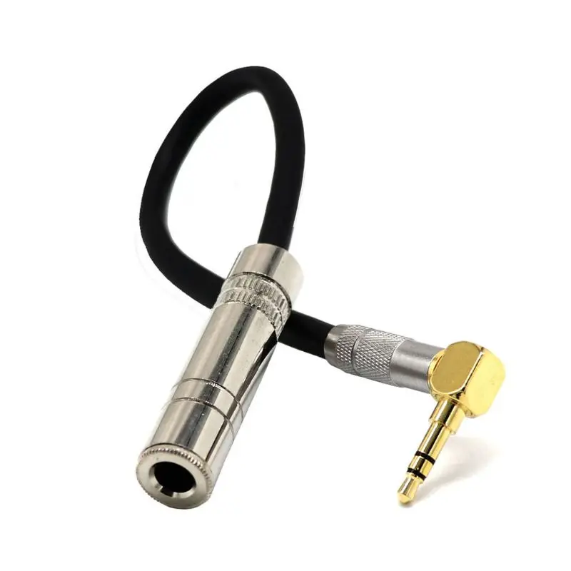 6 35 мм гнездо стерео 3 5 штекер Jack Hifi Mic аудио удлинитель короткий 90 градусов