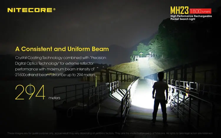 NITECORE 1800 LMs MH23+ IMR18650 перезаряжаемый аккумулятор CREE XHP35 HD светодиодный супер яркий жезл фонарь Водонепроницаемый мини фонарик