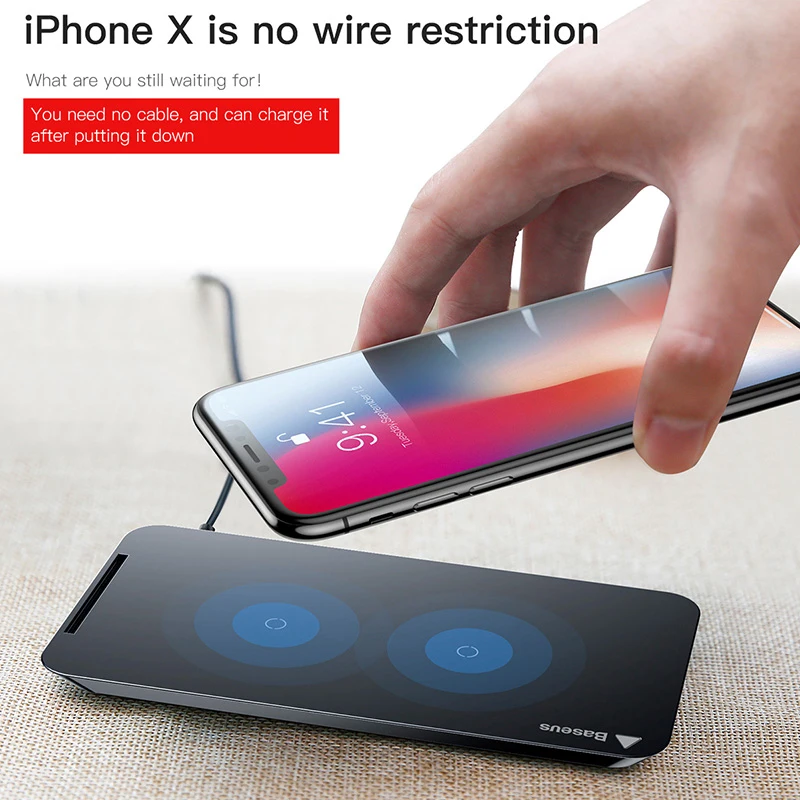 Беспроводное зарядное устройство Qi для iPhone X XS Max samsung S10 Xiaomi mi 9 x 3 10 Вт быстрая