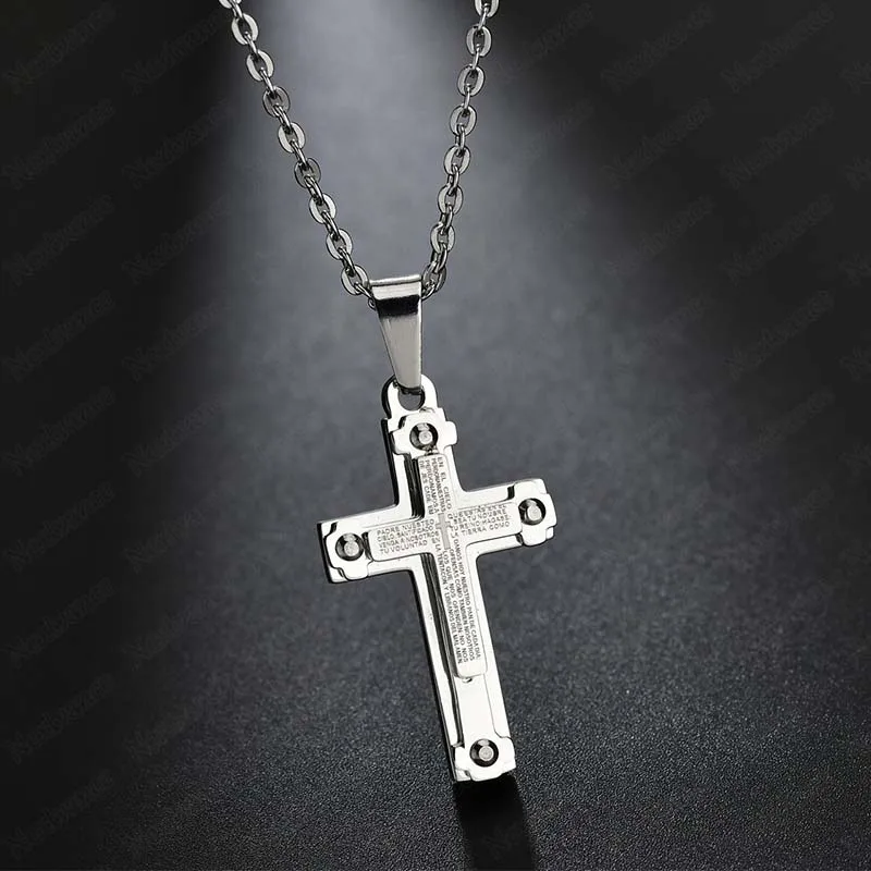Ожерелье из нержавеющей стали Nextvance Religion с крестиком Библейское ожерелье