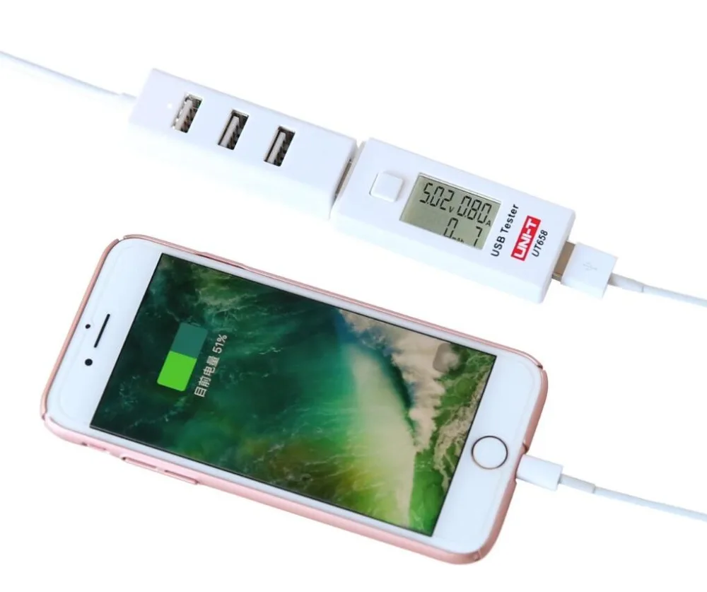 UNI-T UT658 USB Тестер Вольтметр Амперметр цифровой ЖК-дисплей Напряжение монитор измеритель тока Емкость тестер 9 в 3 А с подсветкой