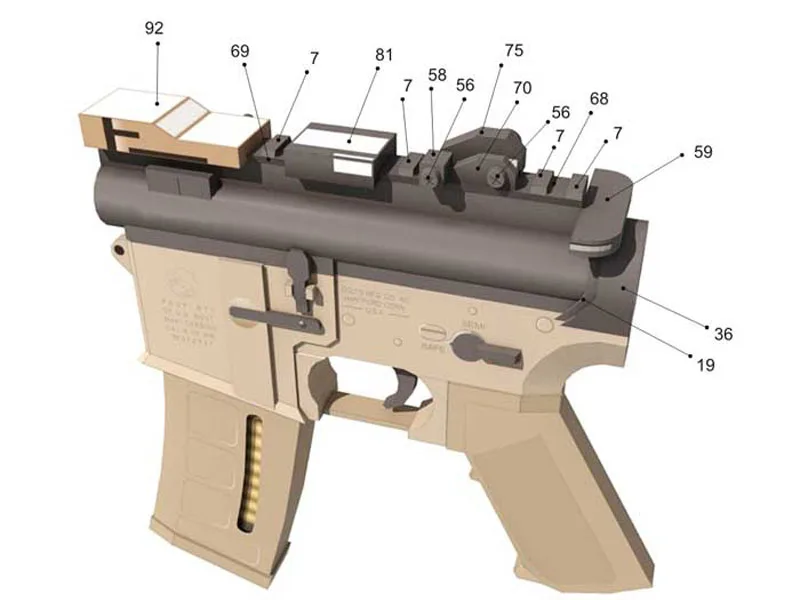 DIY 1:1 MK18 Штурмовая винтовка пистолет Бумажная модель Сборка ручной работы 3D игра-головоломка детская игрушка