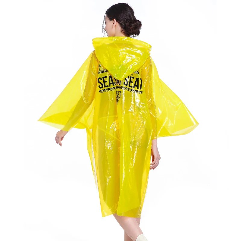 EVA женский дождевик с коротким рукавом и капюшоном пончо наружная походная