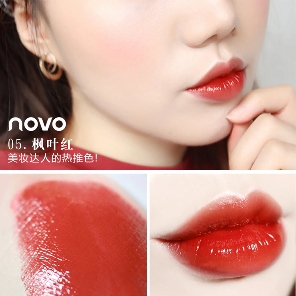 NOVO 6 Colors Nude Matte Lip Makeup Lipstick Long Lasting Easy To Wear Moisturizing Sexy Red Smooth Tint BN104 |