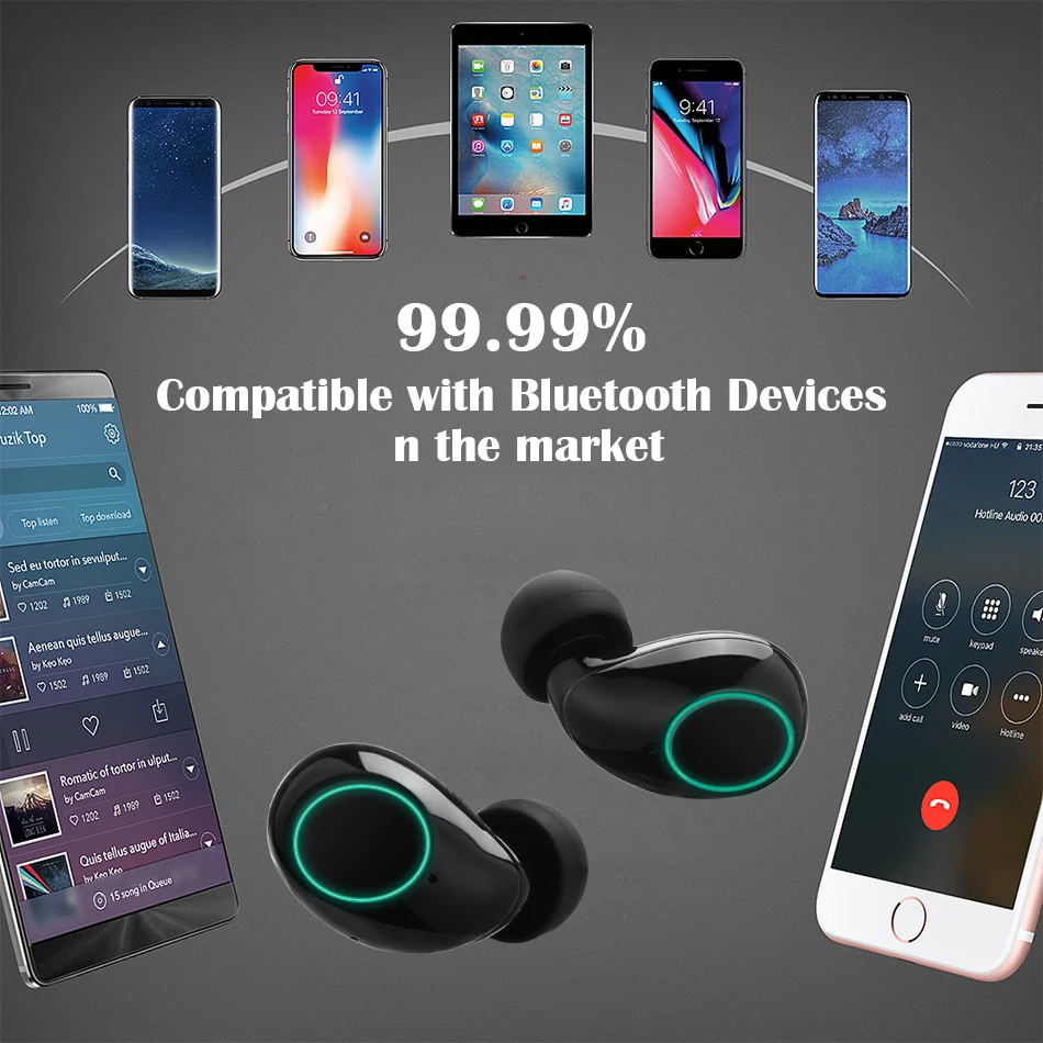 Ytom J19 мини True Беспроводной наушники Bluetooth 5 0 с 3D регулятор громкости звука для