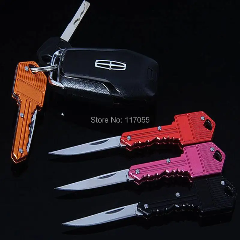 50X Mini Pocket Folding Key Knife With Stainless Steel Blade Chain Collection Gift Tactical Survival Ring Knives For Camping | Дом и сад