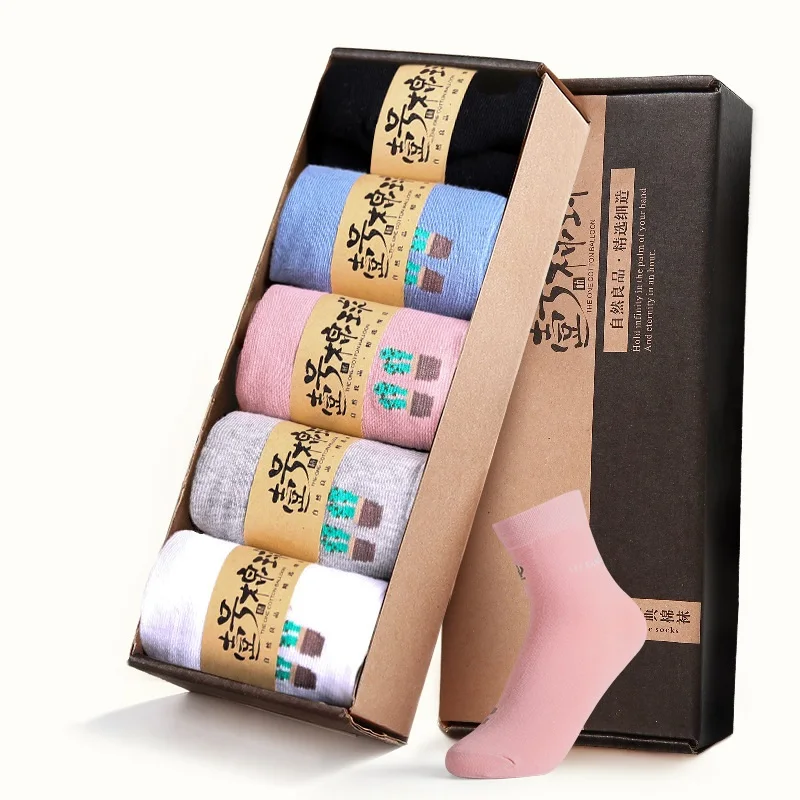 Упакованные в коробке 5 пар Хлопковых Носков корейские носки Harajuku милые забавные