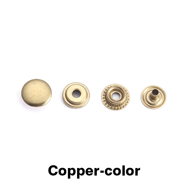 Copper -color WUTA 20 компл./упак. латунь кожаный застежки-кнопки для тяжелых условий эксплуатации Poppers кожаный аксессуар для рукоделия пришивания пуговиц 12,5/15 мм 2 размера на выбор - Цвет: Copper -color