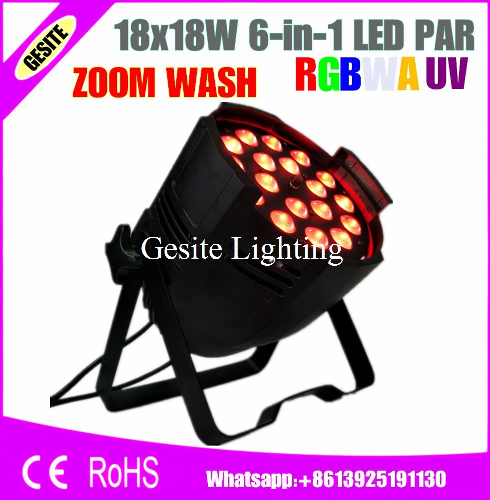 Светодиодный прожектор RGBWA UV DMX 512 18x18 Вт с дистанционным управлением 4 шт./лот |