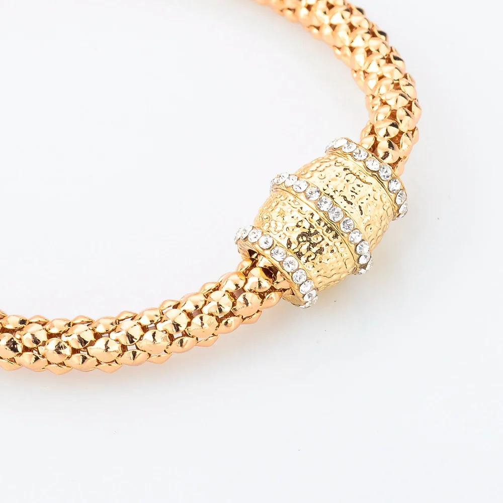 Женский браслет LongWay дизайнерский винтажный с кристаллами золотого цвета