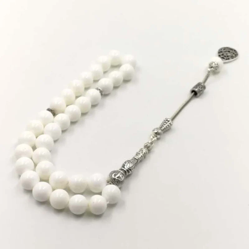 2021 Новое поступление в апреле белая оболочка Tasbih 5A подарочные браслеты для