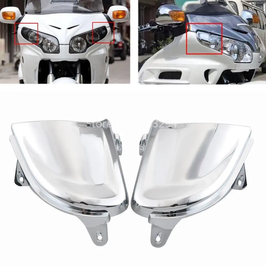 

Motorcycle Front Chrome Headlight Inner Cover Trims For Honda Gold Wing 1800 Glodwing GL1800 2006-2014 20-25
