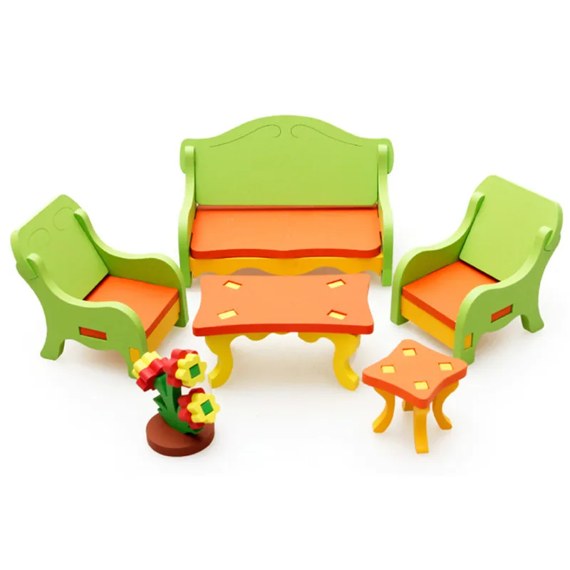 Детские игрушки DIY развивающие Пазлы деревянная 3D Сборка пазл домашний стол стул