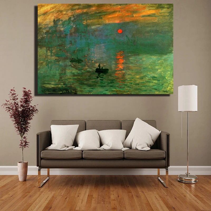 Impression Sunrise Monet известные картины репродукции живопись Плакаты для гостиной стены