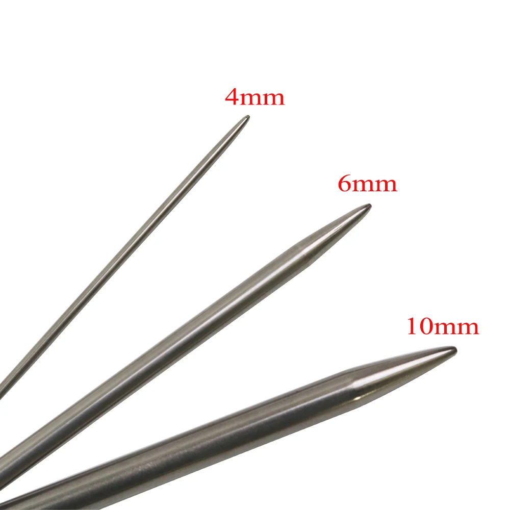 D& D круглые спицы из нержавеющей стали для вязания, шпильки для вязания, плетения, инструменты для шитья 4 мм/6 мм/10 мм