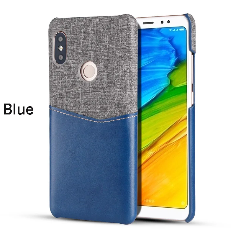 Чехол Suntaiho для xiaomi redmi note 5 pro redmi 5 plus чехол из искусственной кожи+ холщовая задняя крышка для xiaomi 8 SE чехол для xiaomi 5X 6X чехол - Цвет: Blue