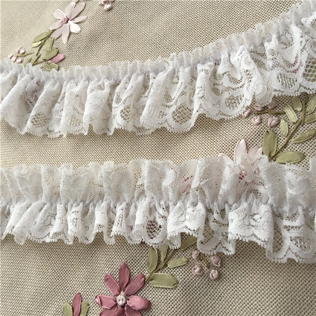 

Бело-черные эластичные плиссированные аксессуары для кружева декоративные материалы