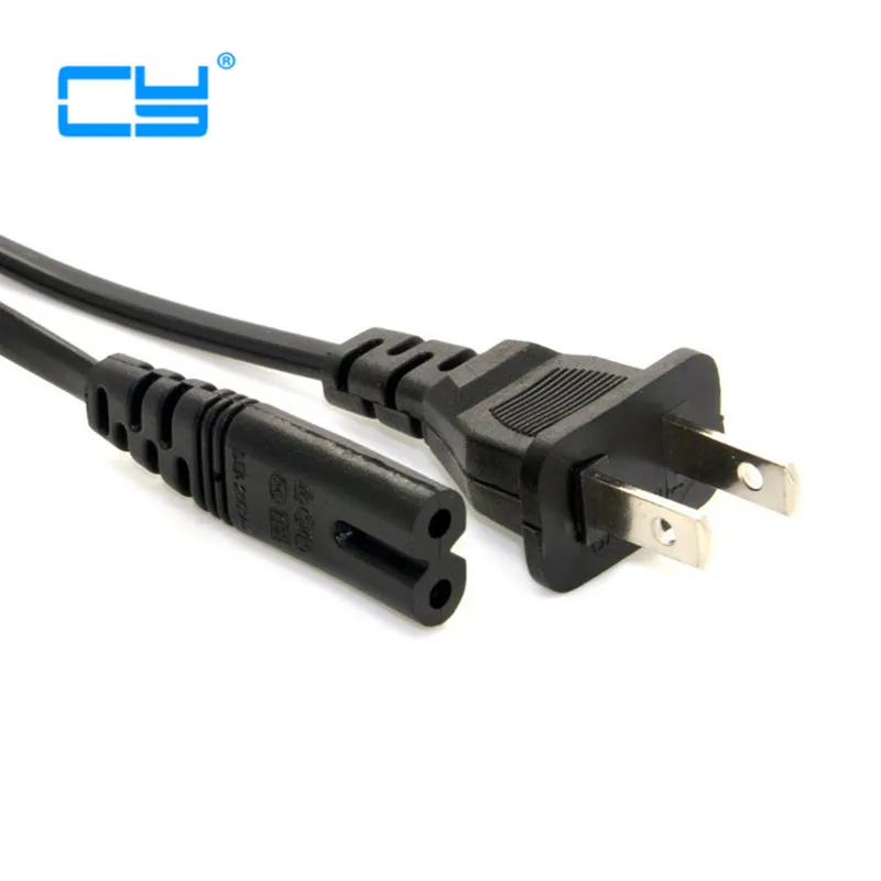 Штепсельная вилка США кабель питания с 2 зубцами и розетками шнур IEC 320 IEC320 C7 для