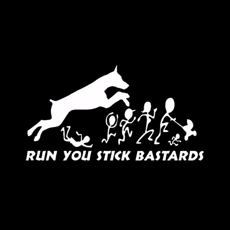 Горячая Распродажа Доберман палка Семья наклейка Стикеры Run окна автомобиля