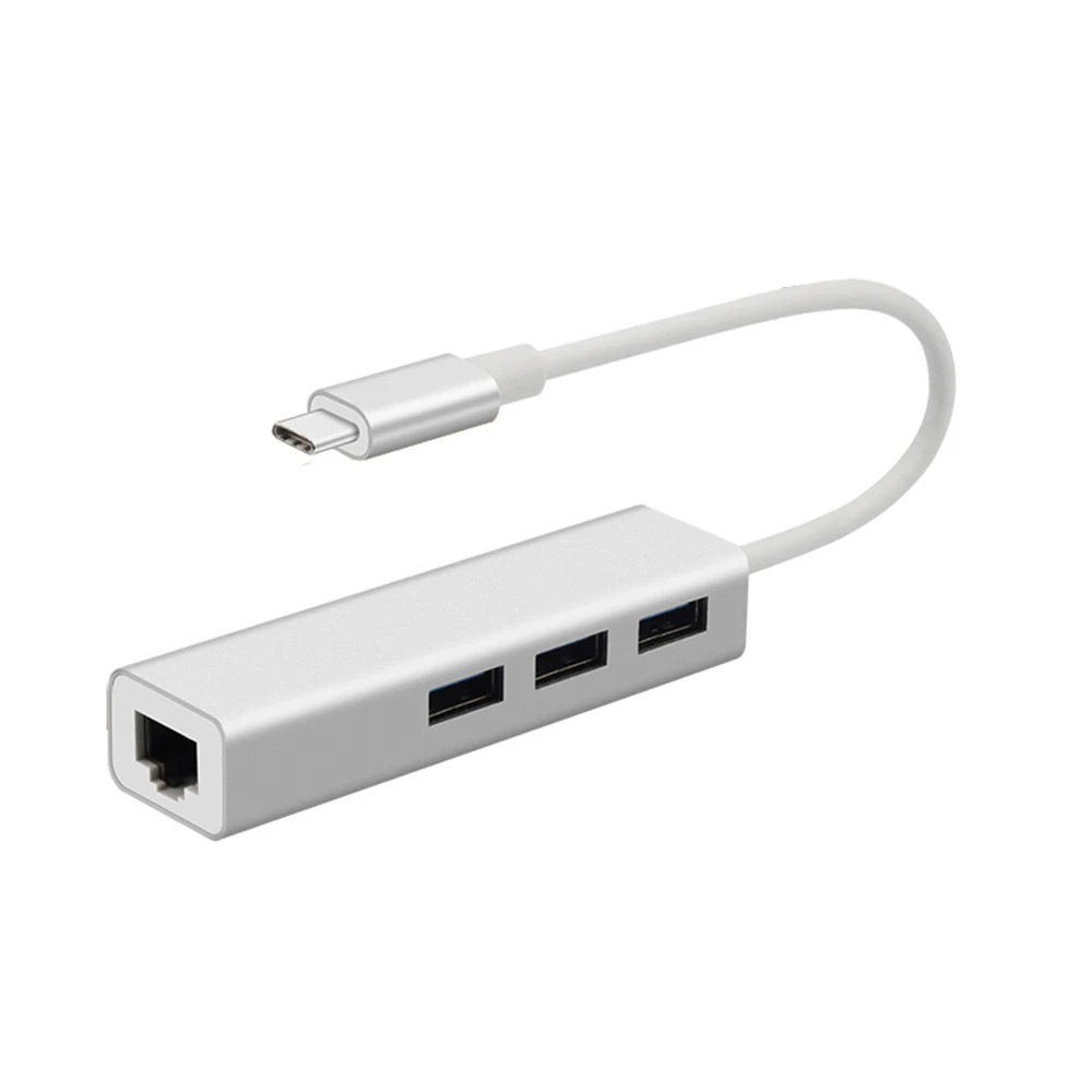 USB концентратор FDBRO с 3 портами Type C адаптер Ethernet Rj45 Lan 10/100/1000 Мбит/с гигабитная