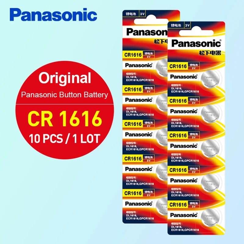 CR1616 10 шт./2 упаковки кнопочных батарей Panasonic 100% оригинальный cr 1616 3 В литиевая батарея DL1616 ECR1616 LM1616