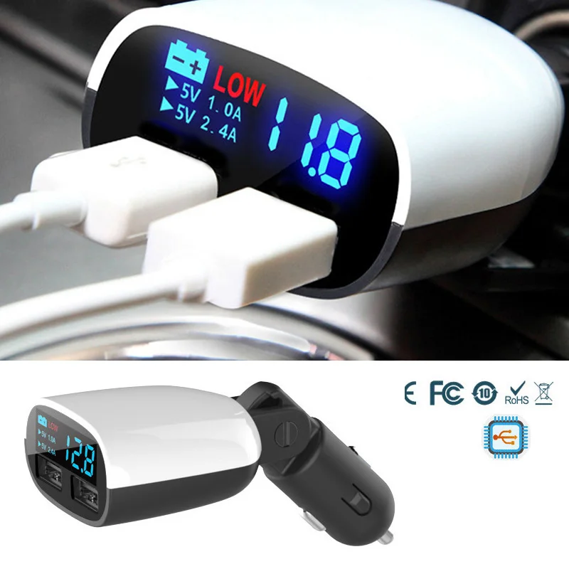 3.4A быстрое двойное USB умное автомобильное зарядное устройство для мобильного