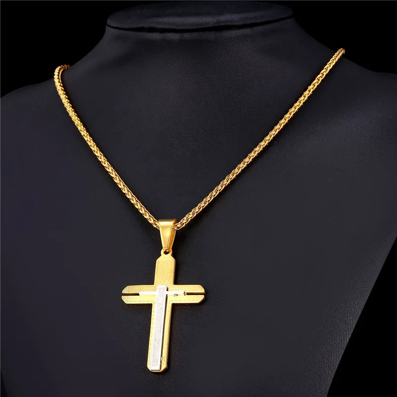 Ожерелье и подвеска в виде крестов рождественский подарок модные украшения