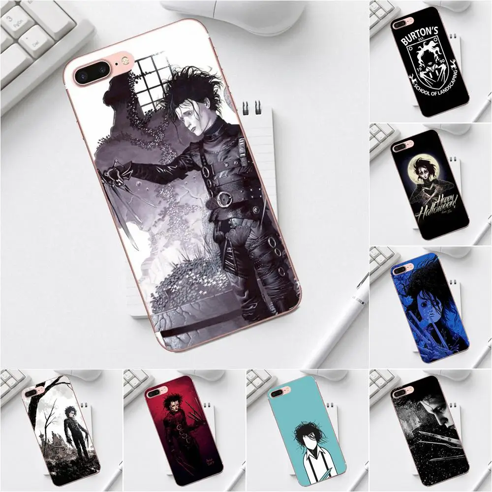 Qdowpz TPU печать для iPhone X XS Max XR 4 4S 5 5C SE 6 6S 7 8 Plus Galaxy A3 A5 J1 J3 J5 J7 2017 Lover Edward Scissorhands |