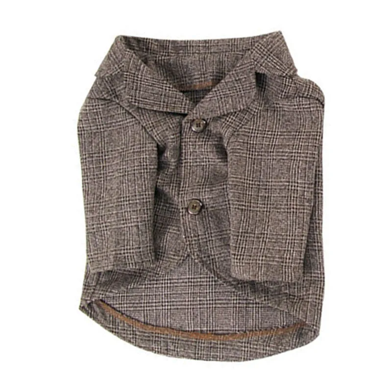 Khaki Suit Одежда для собак; костюмы с французским бульдогом; жилет; одежда для свадебной вечеринки; костюм для мопса для маленьких и средних собак - Цвет: Khaki Suit