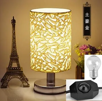 Adjustable brightnes Затемнения/не регулируемый стол светодиодный настольная лампа спальня ткань творческий Мода Современные европейские Night light Внутреннее освещение - Цвет корпуса: Adjustable brightnes